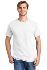 Hanes - Authentic 100% Cotton T-Shirt with Pocket. 5590 - Image 2