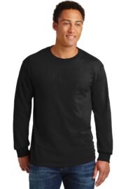Gildan - Ultra Cotton 100% US Cotton Long Sleeve T-Shirt with Pocket. 2410 - Image 8