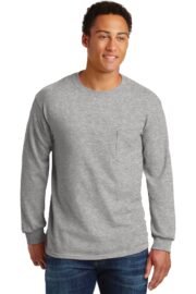 Gildan - Ultra Cotton 100% US Cotton Long Sleeve T-Shirt with Pocket. 2410 - Image 12