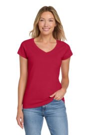 Gildan Softstyle Women's Fit V-Neck T-Shirt. 64V00L - Image 10