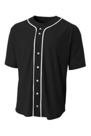A4 Short Sleeve Full-Button Baseball Top A4N4184 - Image 3