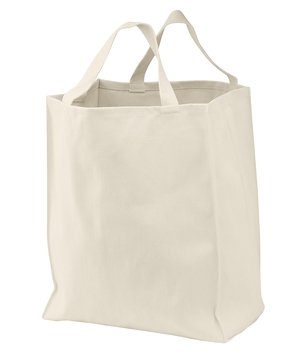 B100_Flat_Natural Port Authority Ideal Twill Grocery Tote. B100 - Image 1