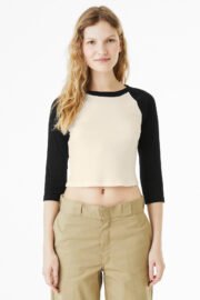 BELLA+CANVAS Women's Micro Rib 3/4 Raglan Baby Tee BC1200 - Image 6