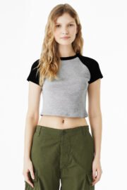 BELLA+CANVAS Women's Micro Rib Raglan Baby Tee BC1201 - Image 2