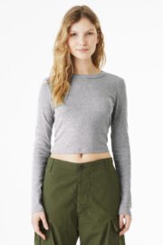 BELLA+CANVAS Women's Micro Rib Long Sleeve Baby Tee BC1501 - Image 5