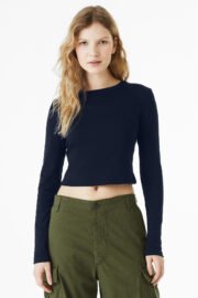 BELLA+CANVAS Women's Micro Rib Long Sleeve Baby Tee BC1501 - Image 8