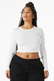 BELLA+CANVAS Women's Micro Rib Long Sleeve Baby Tee BC1501 - Image 9