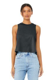 BELLA+CANVAS Women's Racerback Cropped Tank. BC6682 - Image 3
