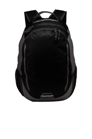 BG208_blackdarkcharcoal_flat_front Port Authority Ridge Backpack. BG208 - Image 1