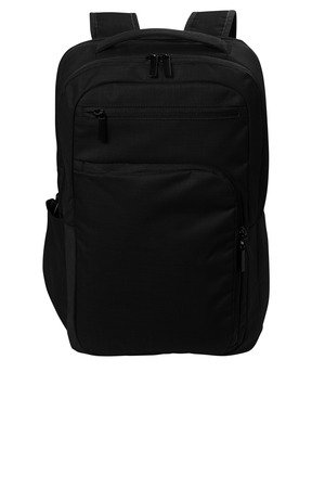 BG225_deepblack_flat_front Port Authority Impact Tech Backpack BG225 - Image 1