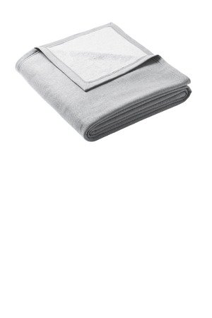 BP79_athleticheather_flat_folded Port & Co Oversized Core Fleece Sweatshirt Blanket BP79 - Image 1