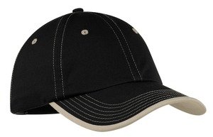 C835_Black_Front_092309 Port Authority Vintage Washed Contrast Stitch Cap. C835 - Image 1