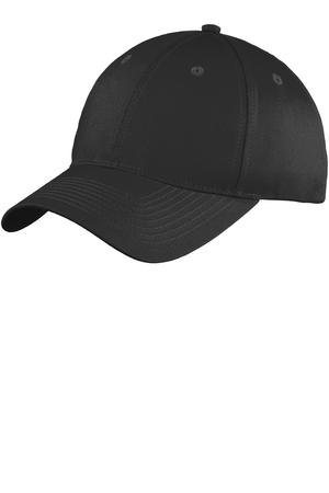 C914_black_front Port & Co Six-Panel Unstructured Twill Cap. C914 - Image 1
