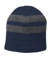 Port & Co Fleece-Lined Striped Beanie Cap. C922 - Image 7