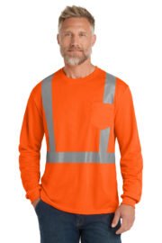 CornerStone ANSI 107 Class 2 Mesh Long Sleeve Tee. CS201 - Image 3