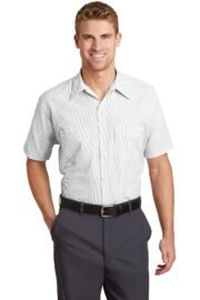 Red Kap Short Sleeve Striped Industrial Work Shirt. CS20 - Image 2