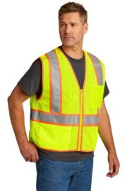 CornerStone ANSI 107 Class 2 Mesh Zippered Two-Tone Vest. CSV103 - Image 2