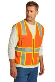 CornerStone ANSI 107 Class 2 Surveyor Zippered Two-Tone Vest. CSV105 - Image 2