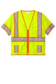CornerStone ANSI 107 Class 3 Surveyor Mesh Zippered Two-Tone Short Sleeve Vest. CSV106 - Image 5