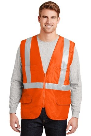CSV405_safetyorange_model_front_102016 CornerStone - ANSI 107 Class 2 Mesh Back Safety Vest. CSV405 - Image 1