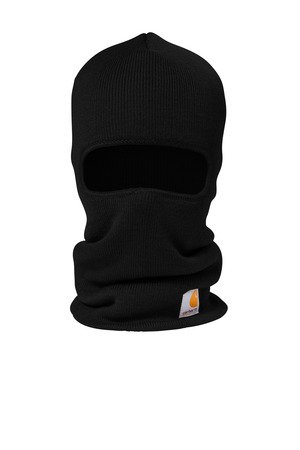 CT104485_black_flat_front Carhartt Knit Insulated Face Mask CT104485 - Image 1