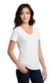 District Women's Perfect Blend CVC V-Neck Tee. DM1190L - Image 2