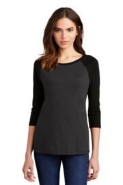 District Women's Perfect Tri 3/4-Sleeve Raglan. DM136L - Image 9