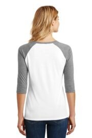 District Women's Perfect Tri 3/4-Sleeve Raglan. DM136L - Image 4