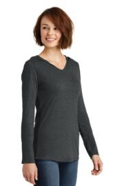District Women's Perfect Tri Long Sleeve Hoodie. DM139L - Image 2