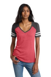 District Women's Game V-Neck Tee. DM476 - Image 9