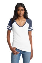 District Women's Game V-Neck Tee. DM476 - Image 13