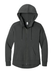 District Women's Perfect Weight Fleece Drop Shoulder Full-Zip Hoodie DT1104 - Image 4