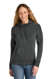 District Women's Perfect Weight Fleece Drop Shoulder Full-Zip Hoodie DT1104 - Image 2