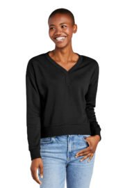 District Women's Perfect Tri Fleece V-Neck Sweatshirt DT1312 - Image 2