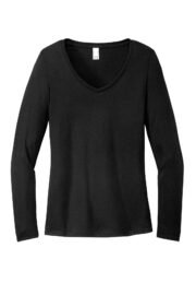 District Women's Perfect Tri Long Sleeve V-Neck Tee DT135 - Image 4