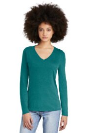 District Women's Perfect Tri Long Sleeve V-Neck Tee DT135 - Image 11