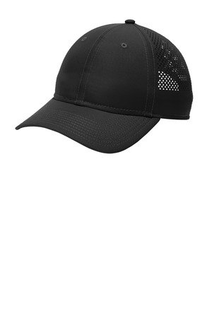 NE406_black_flat_front New Era Perforated Performance Cap. NE406 - Image 1