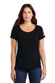Nike Women's Dri-FIT Cotton/Poly Scoop Neck Tee. NKBQ5234 - Image 3