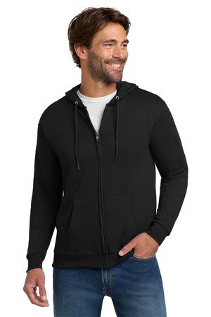 P180_black_model_front Hanes - EcoSmart Full-Zip Hooded Sweatshirt. P180 - Image 1