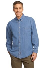 Port & Co Long Sleeve Value Denim Shirt. SP10 - Image 2