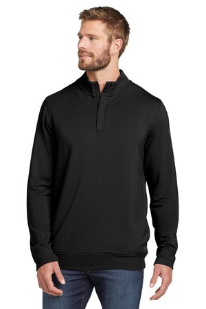TM1MU419_black_model_front TravisMathew Newport 1/4-Zip Fleece. TM1MU419 - Image 1