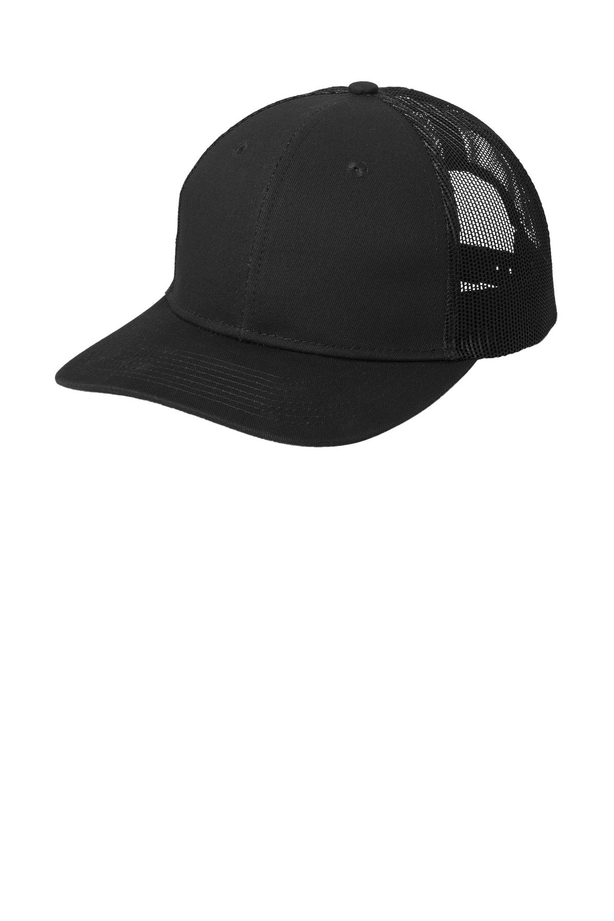 C402_black_hat_left Port Authority® Snapback Trucker Cap. C402 - Image 1