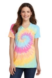 Port & Co™ Women's Tie-Dye V-Neck Tee.  LPC147V - Image 3