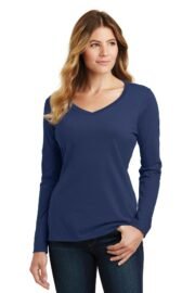 Port & Co™ Women's Long Sleeve Fan Favorite V-Neck Tee. LPC450VLS - Image 9