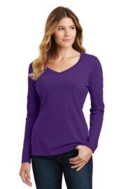 Port & Co™ Women's Long Sleeve Fan Favorite V-Neck Tee. LPC450VLS - Image 10