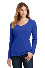 Port & Co™ Women's Long Sleeve Fan Favorite V-Neck Tee. LPC450VLS - Image 11