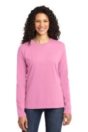 Port & Co™ Women's Long Sleeve Core Cotton Tee. LPC54LS - Image 5