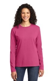 Port & Co™ Women's Long Sleeve Core Cotton Tee. LPC54LS - Image 14