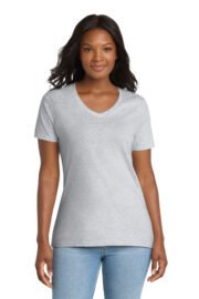 Port & Co™ Women's Core Cotton V-Neck Tee. LPC54V - Image 3