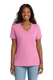 Port & Co™ Women's Core Cotton V-Neck Tee. LPC54V - Image 5